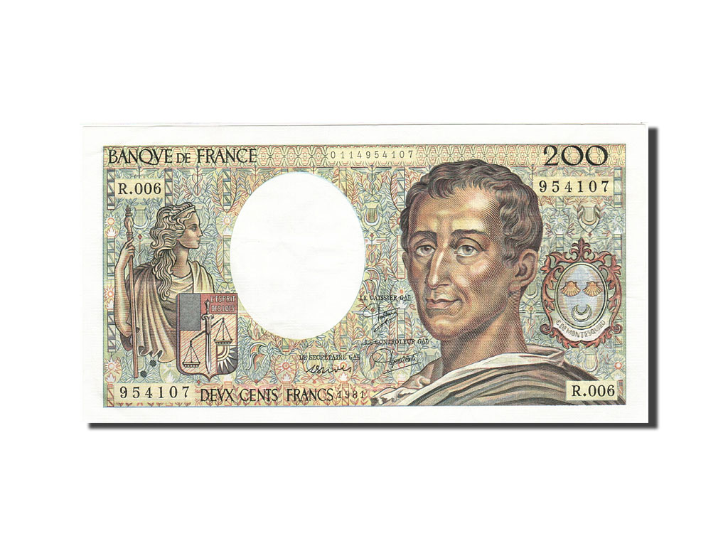 Banknote, France, 200 Francs, 1981, 1981, AU(50-53), Fayette:70.1, KM:155a