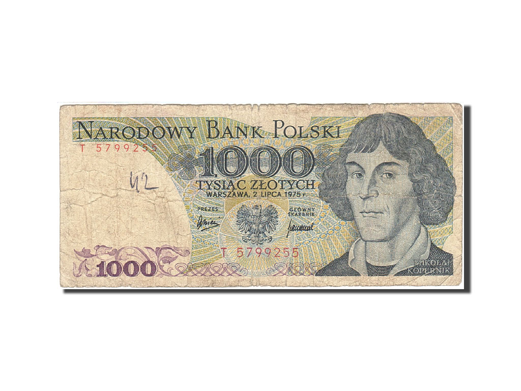 Banknote, Poland, 1000 Zlotych, 1974-1976, 1975-07-02, KM:146a, VG(8-10)