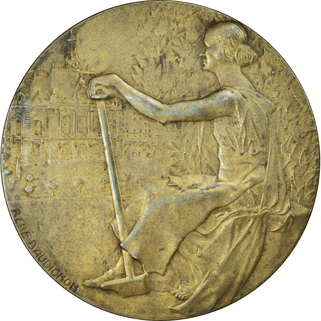 France, Medal, Certificat d'Etudes, Ville de Levallois-Perret, 1929, Baudichon