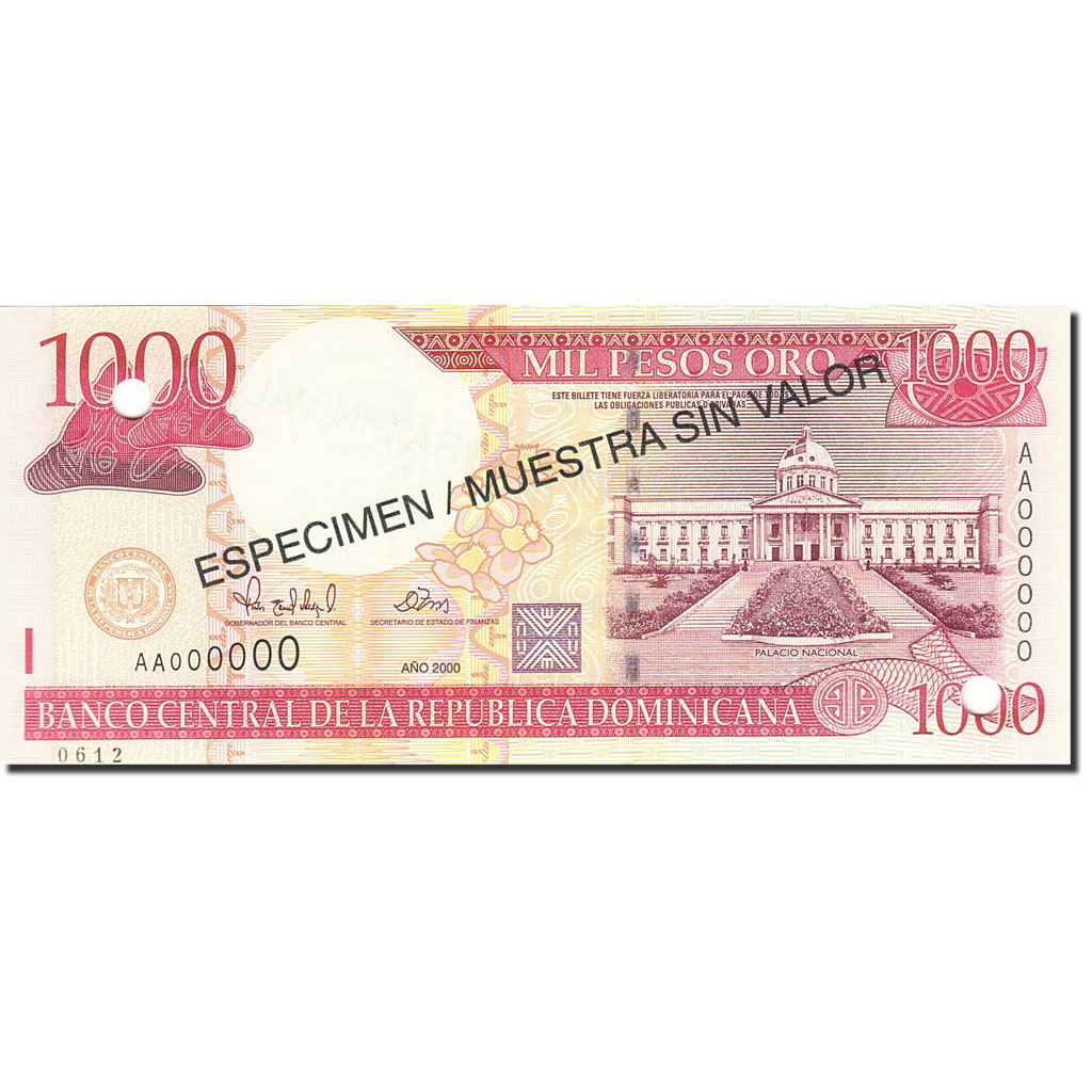 Banknote, Dominican Republic, 1000 Pesos Oro, 2001-2002, 2000, KM:163s