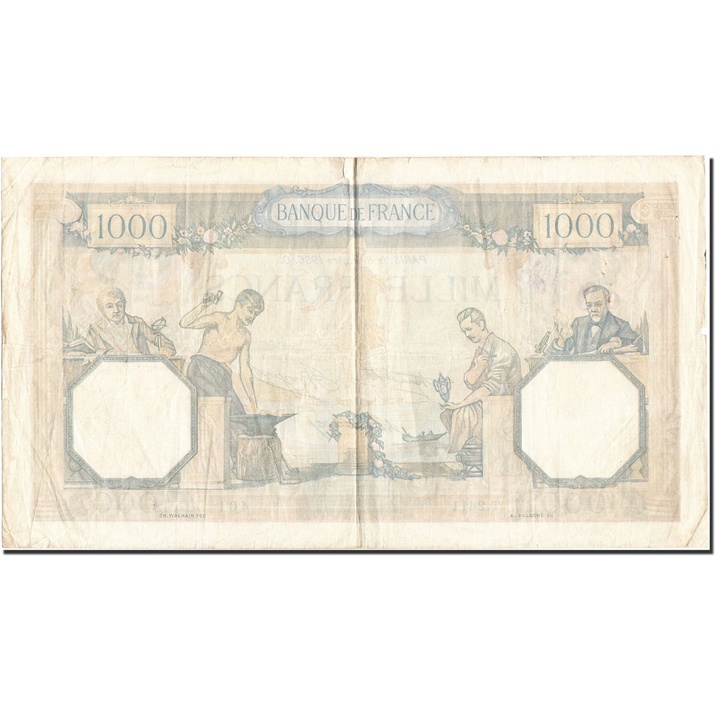 Banknote, France, 1000 Francs, 1927, 1936-10-08, VF(30-35), KM:79c
