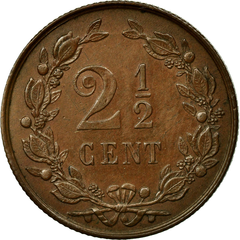 Coin, Netherlands, William III, 2-1/2 Cent, 1884, , Bronze, KM:108.1