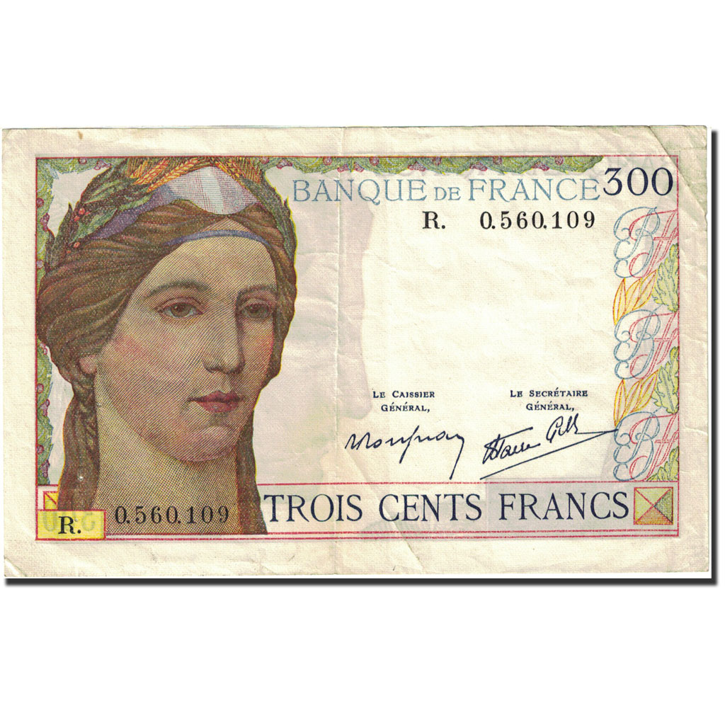 France, 300 Francs, 300 F 1938-1939, 1938, 1939-02-09, EF(40-45), Fayette:29.3