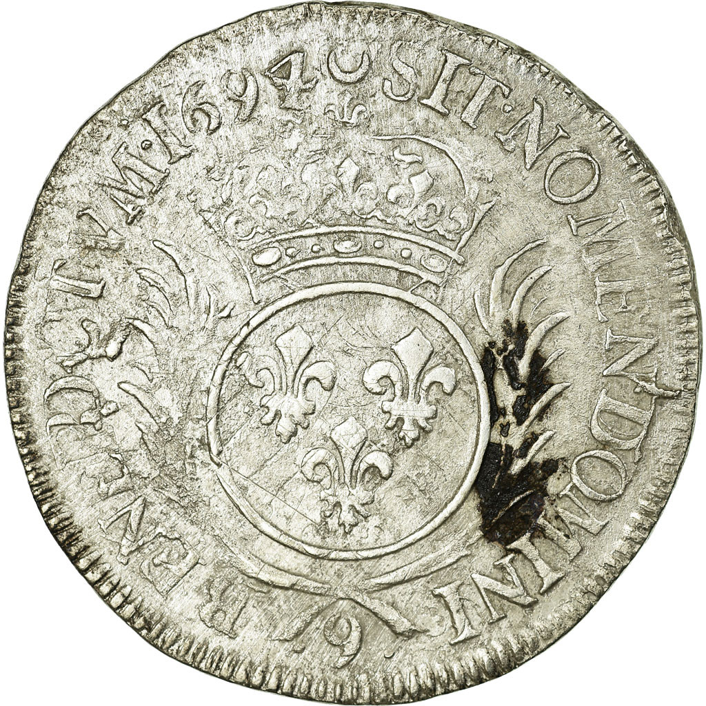 Coin, France, Louis XIV, 1/2 Écu aux palmes, 1/2 Ecu, 1694, Rennes, 