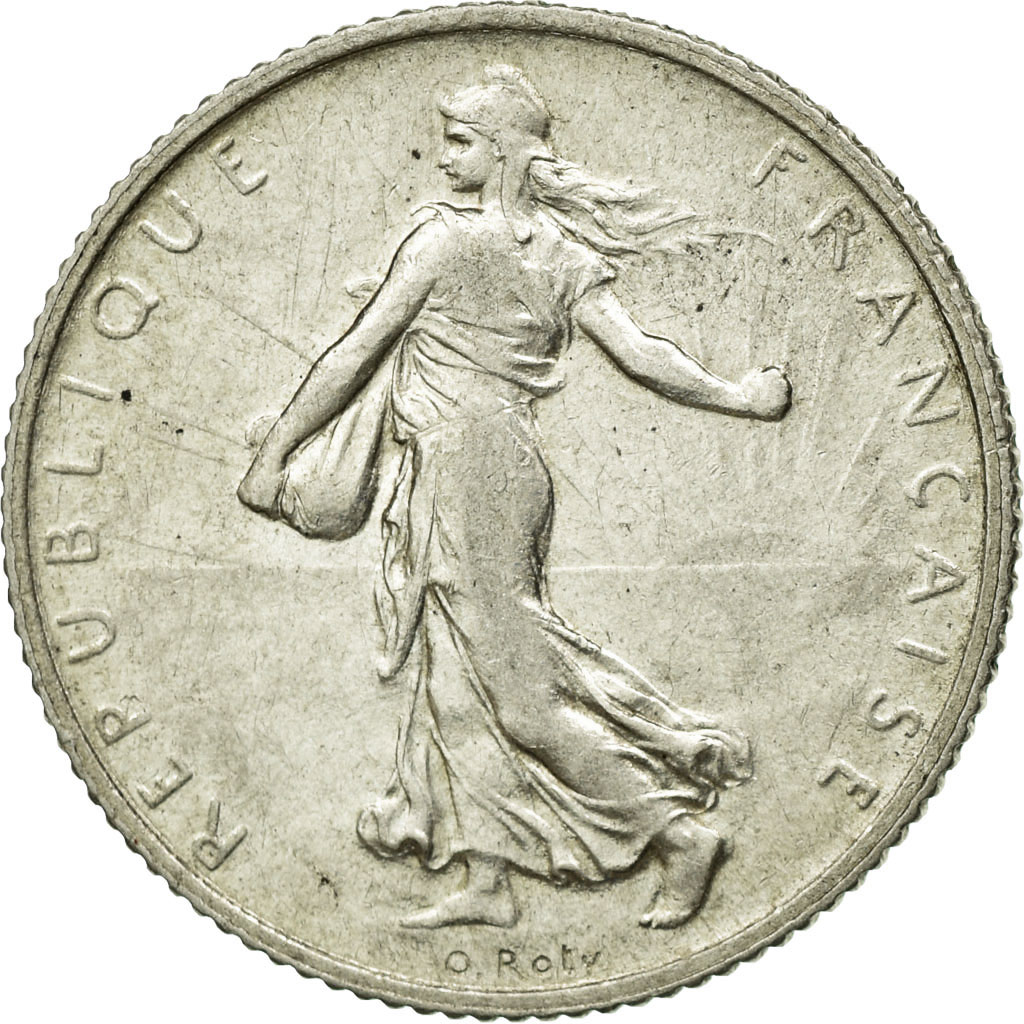 Coin, France, Semeuse, Franc, 1909, , Silver, KM:844.1, Gadoury:467