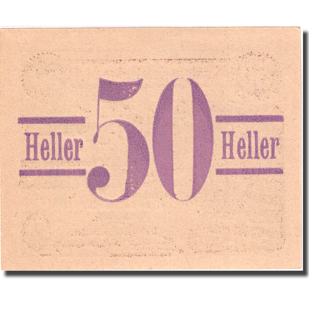Geldschein, Österreich, Purkersdorf, 50 Heller, Eglise 1920 UNZ- Mehl:FS 801a