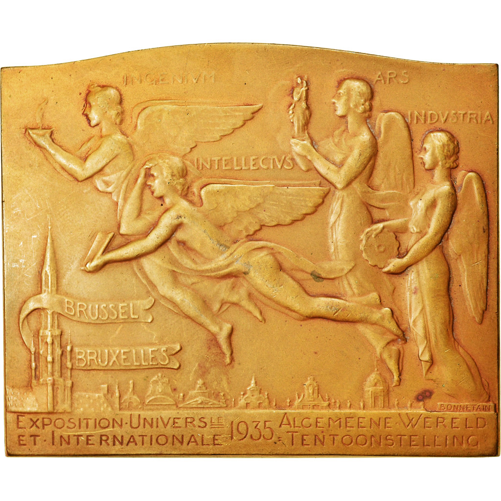 Belgium, Medal, Exposition Universelle de Bruxelles, 1935, Bonnetain, 