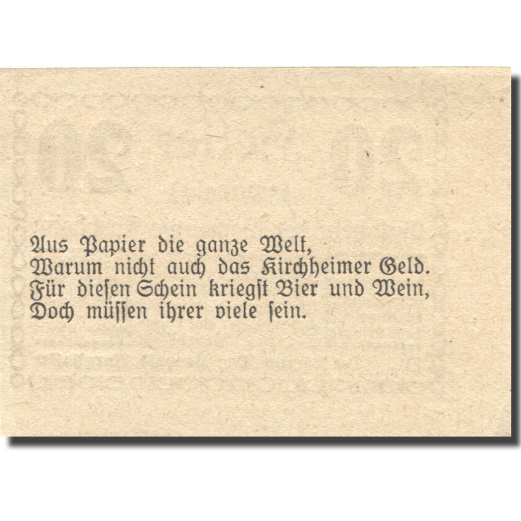 Banknote, Austria, Kirchheim 20Heller valeur faciale1920 UNC(63) Mehl:FS 447IIa