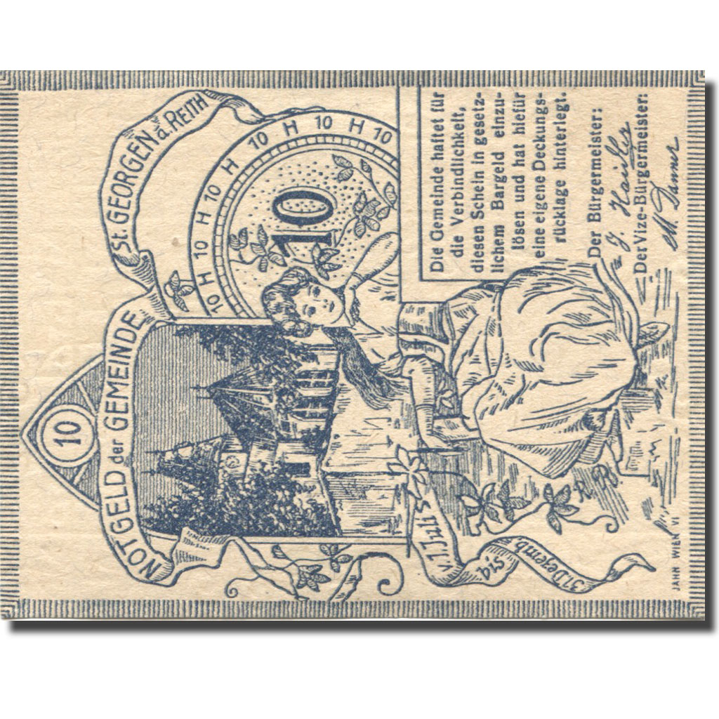 Banknote, Austria, St Georgen, 10 Heller, château, UNC(63), Mehl:FS 883II
