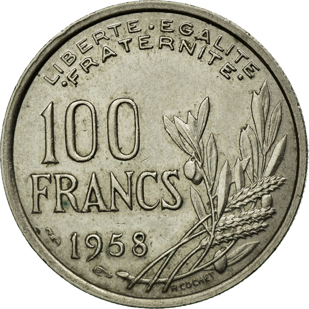 Coin, France, Cochet, 100 Francs, 1958, , Copper-nickel, KM:919.1