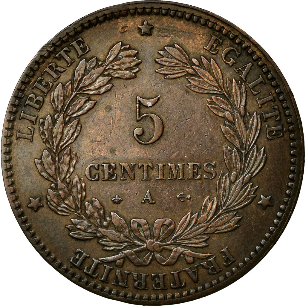 Coin, France, Cérès, 5 Centimes, 1872, Paris, , Bronze, KM:821.1