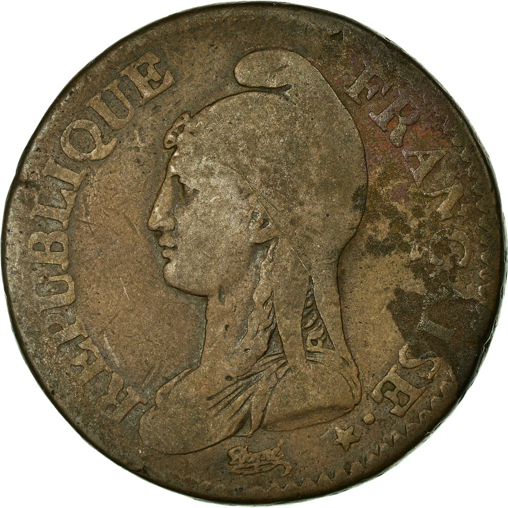Coin, France, Dupré, 2 Décimes, 1795, , Bronze, KM:638.1, Gadoury:300