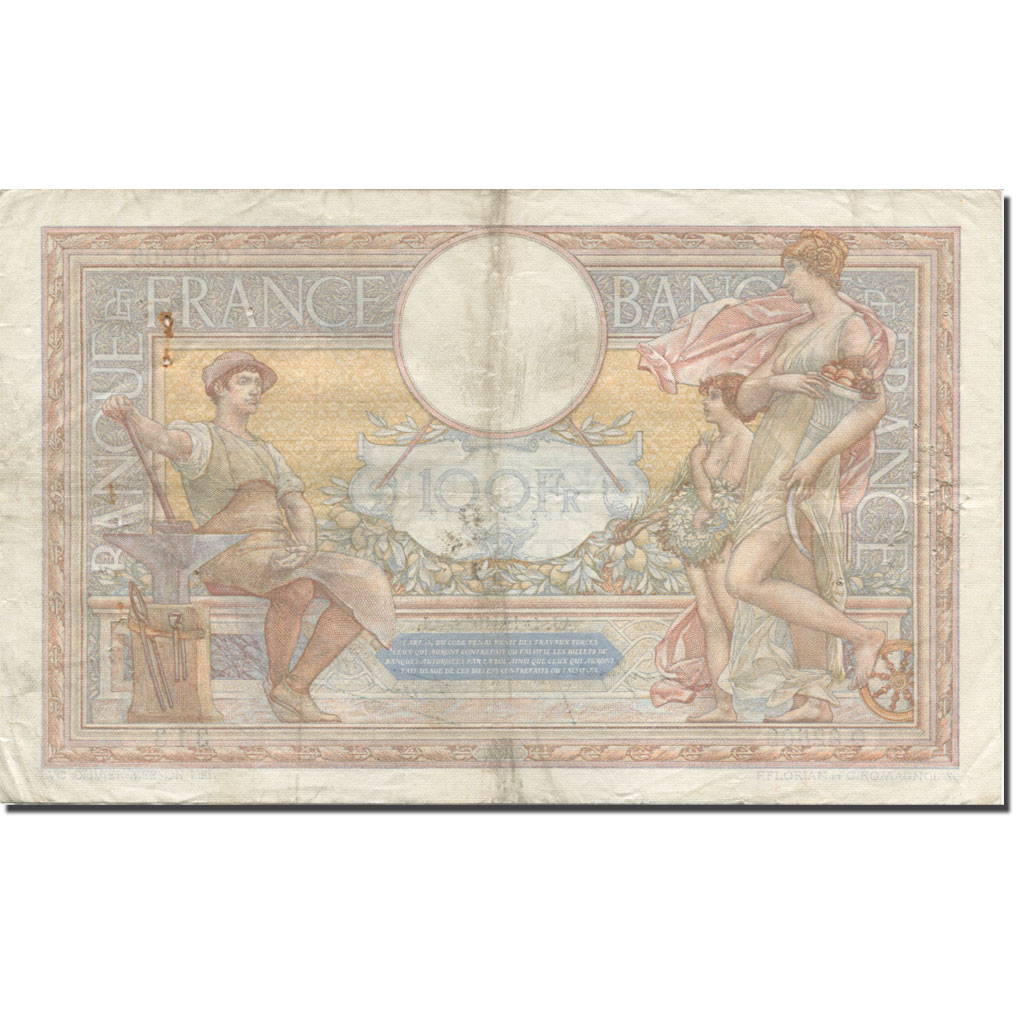 France, 100 Francs, Luc Olivier Merson, 1938 EF(40-45) Fayette:25.35