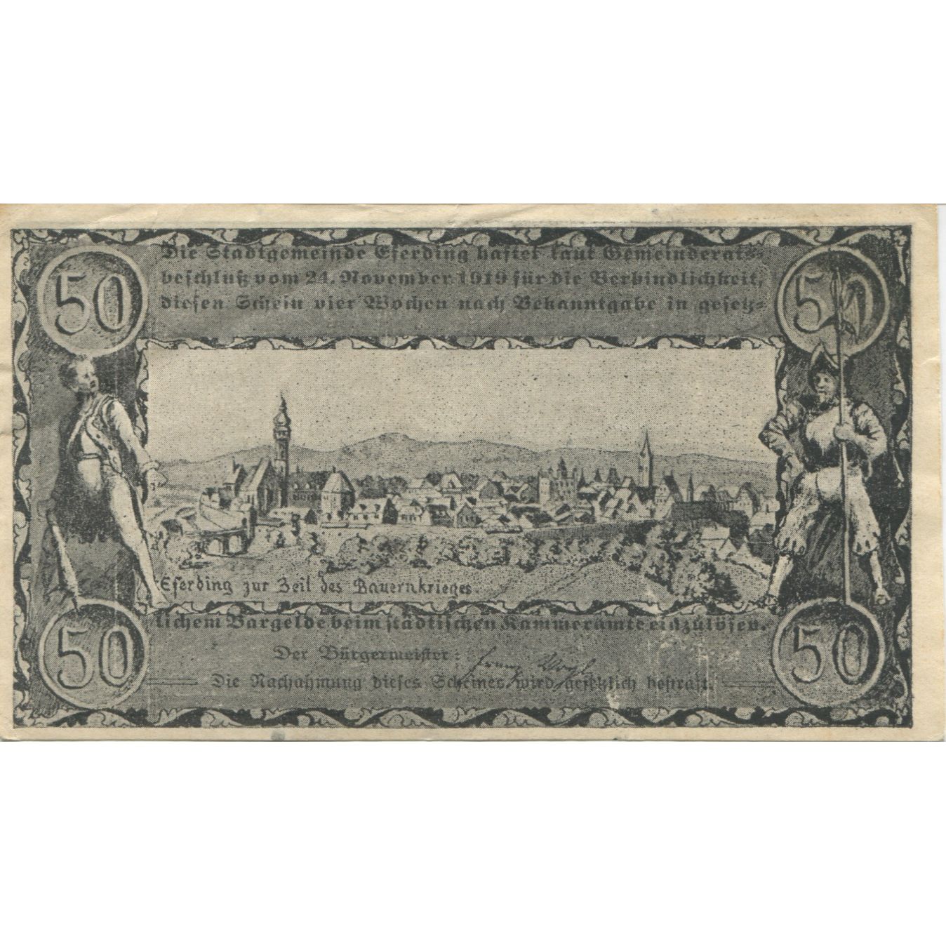 Billete, Austria, Eferding, 50 Heller, village, 1920, EBC, Mehl:FS 152I