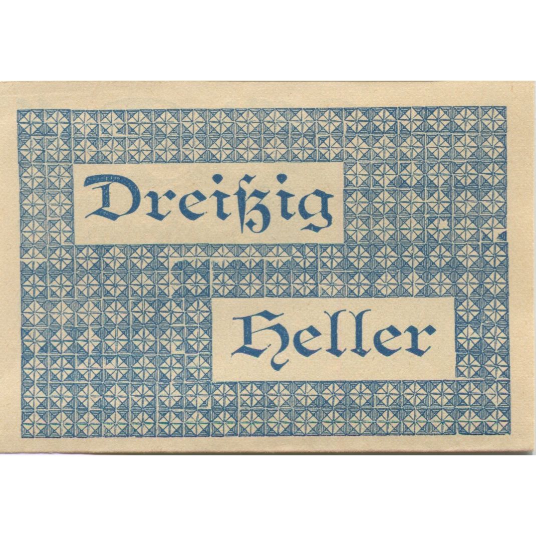 Billete, Austria, Vorderstoder, 30 Heller, Eglise, 1920, SC, Mehl:FS 1120