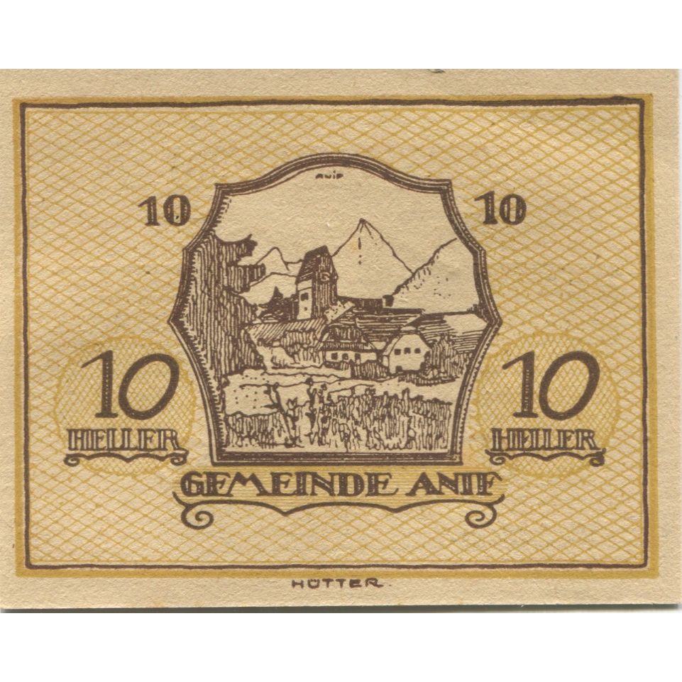 Billete, Austria, Anif, 10 Heller, paysage, 1920, 1920-12-15, SC, Mehl:FS 43a
