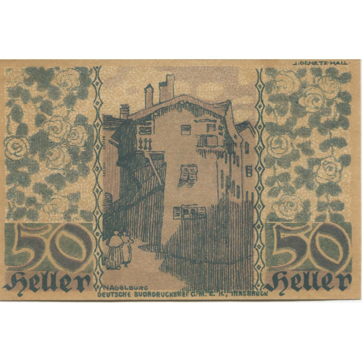 Billete, Austria, Hall, 50 Heller, rue, 1920, 1920-10-31, EBC+, Mehl:FS 343a
