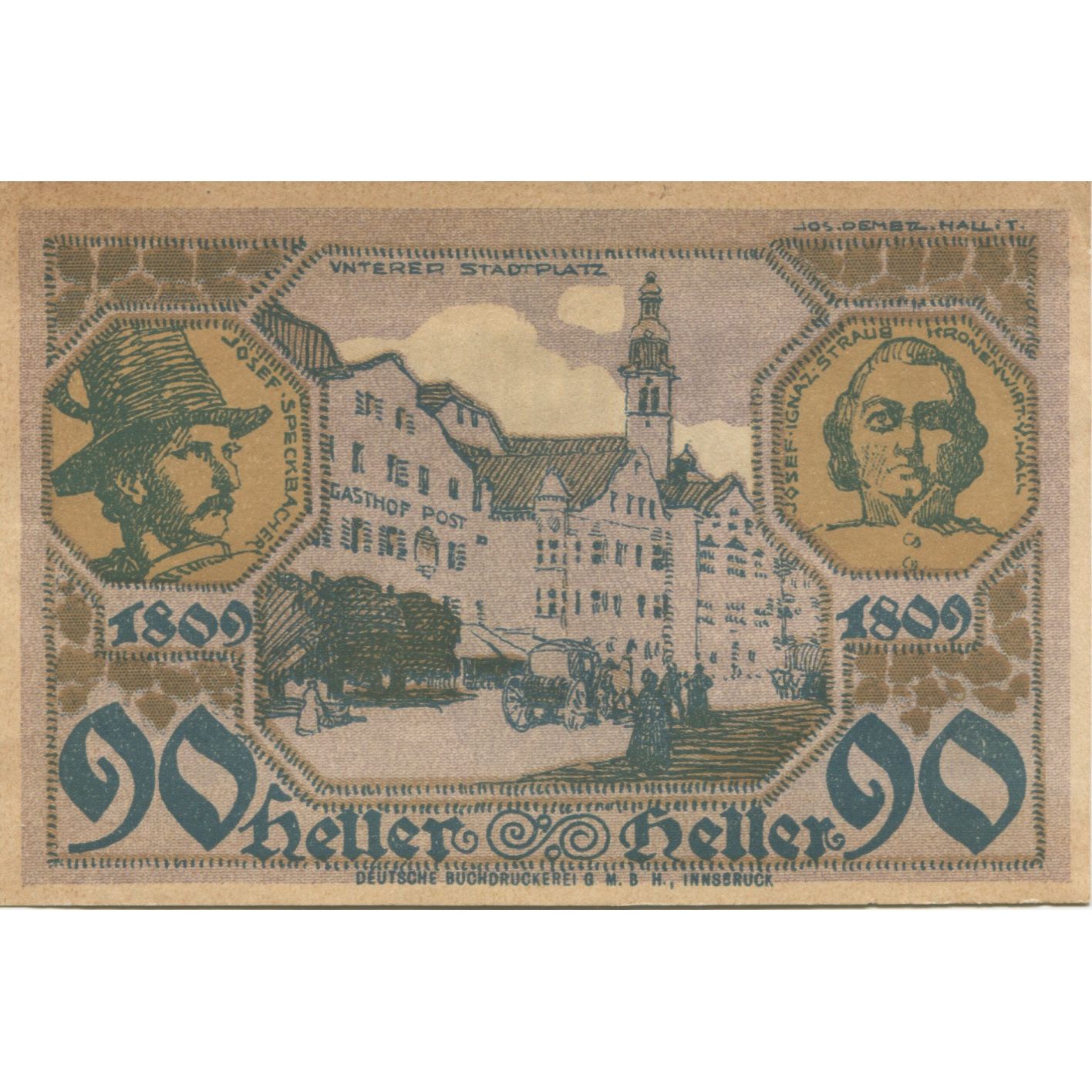 Billete, Austria, Hall, 90 Heller, rue, 1920, 1920-10-31, SC, Mehl:FS 343a