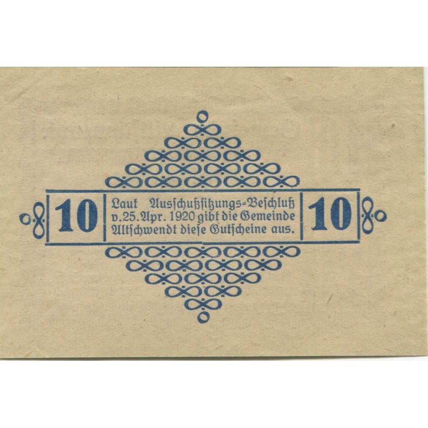 Billete, Austria, Altschwendt, 10 Heller, valeur faciale, 1920, SC, Mehl:FS 35Ia
