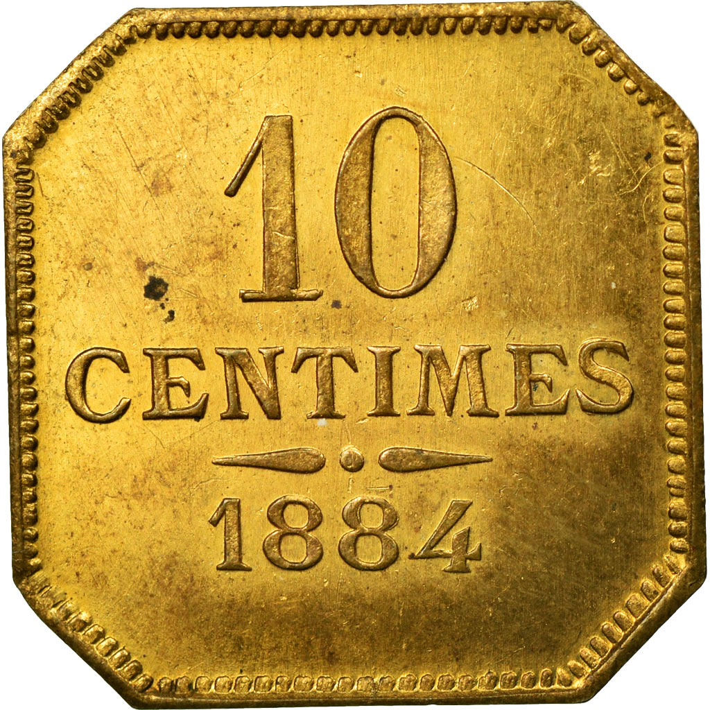 Coin, France, 10 Centimes, 1884, , Brass