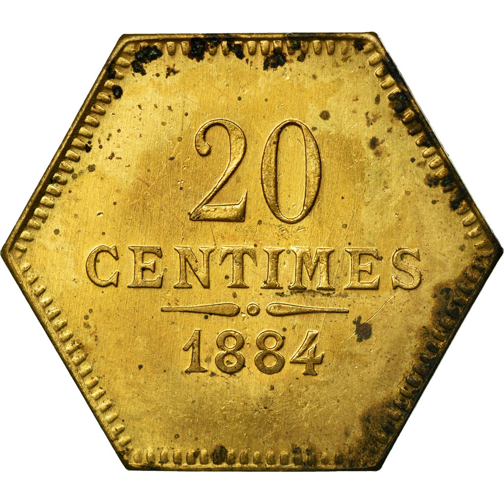 Coin, France, 20 Centimes, 1884, , Brass