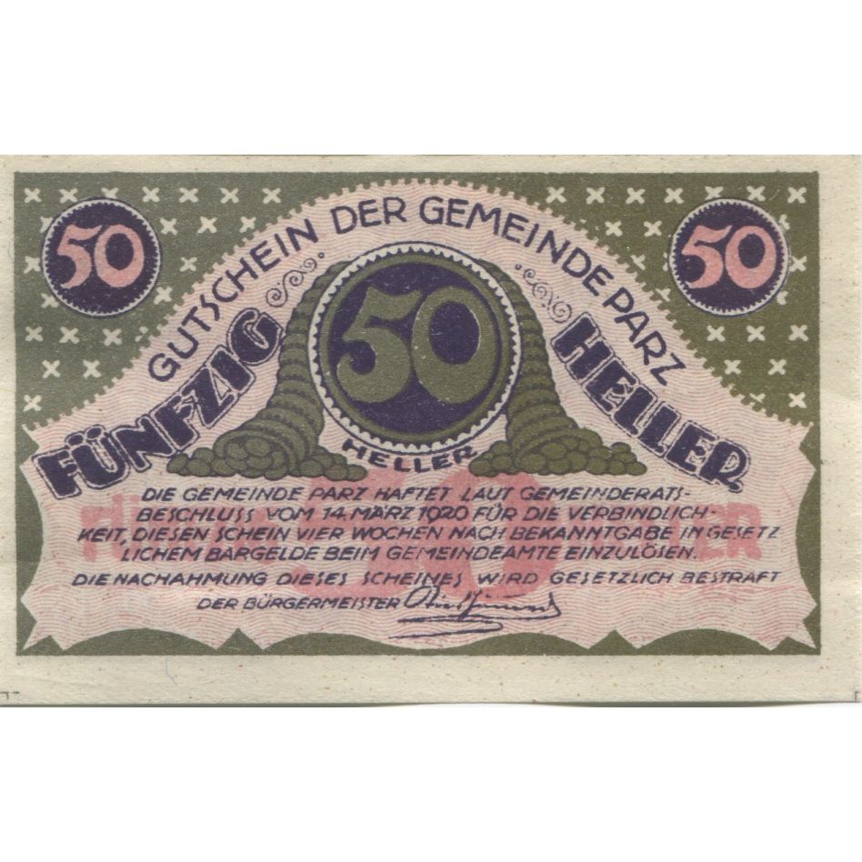 Billete, Austria, Parz, 50 Heller, ecole, 1920, SC, Mehl:FS 721b
