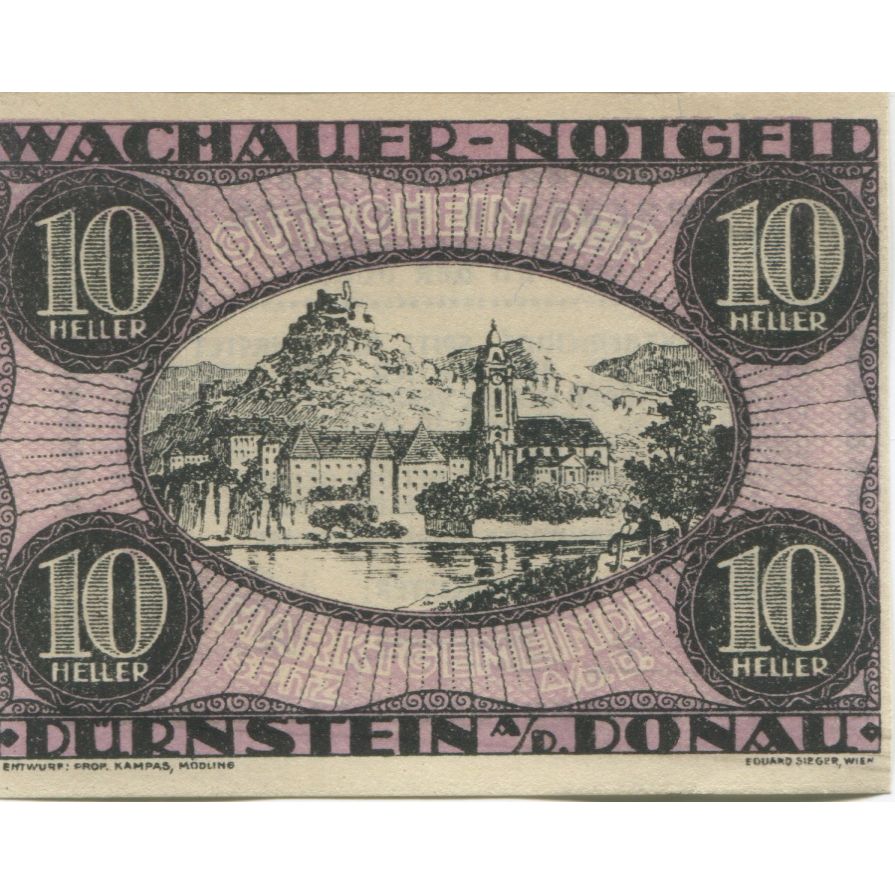 Billete, Austria, Dürnstein, 10 Heller, monastère 1920-09-30, SC Mehl:FS 1122