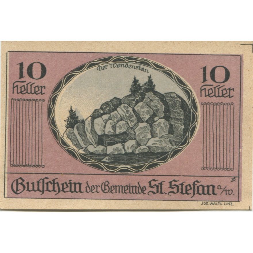 Billete, Austria, St Stefan, 10 Heller, rocher 1921-02-28, SC, Mehl:FS 937a