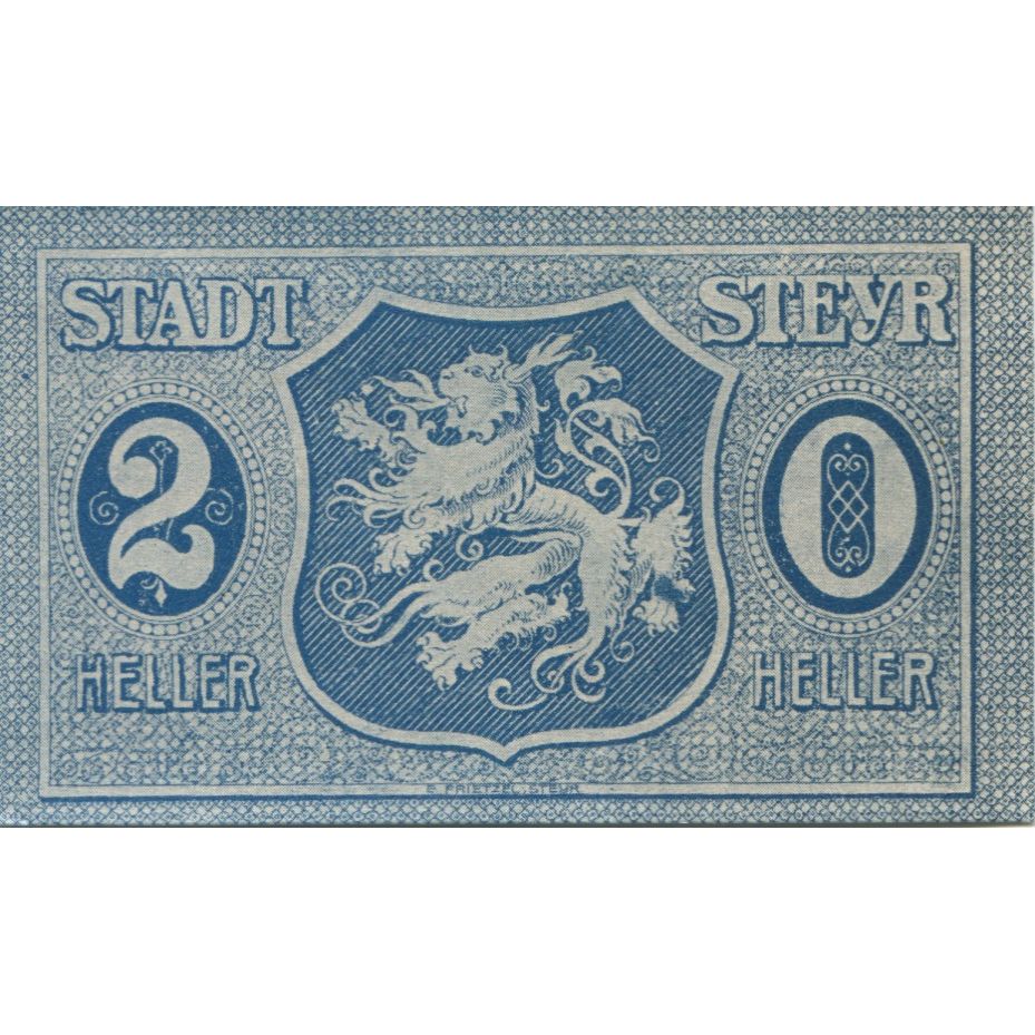 Billete, Austria, Steyr, 20 Heller, personnage 1921-03-31, SC Mehl:FS 1034IIa