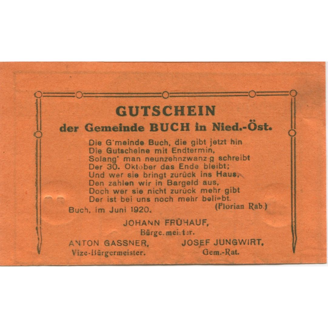 Billete, Austria, Buch, 30 Heller, chemin, 1920, 1920-10-30, SC, Mehl:FS 113a