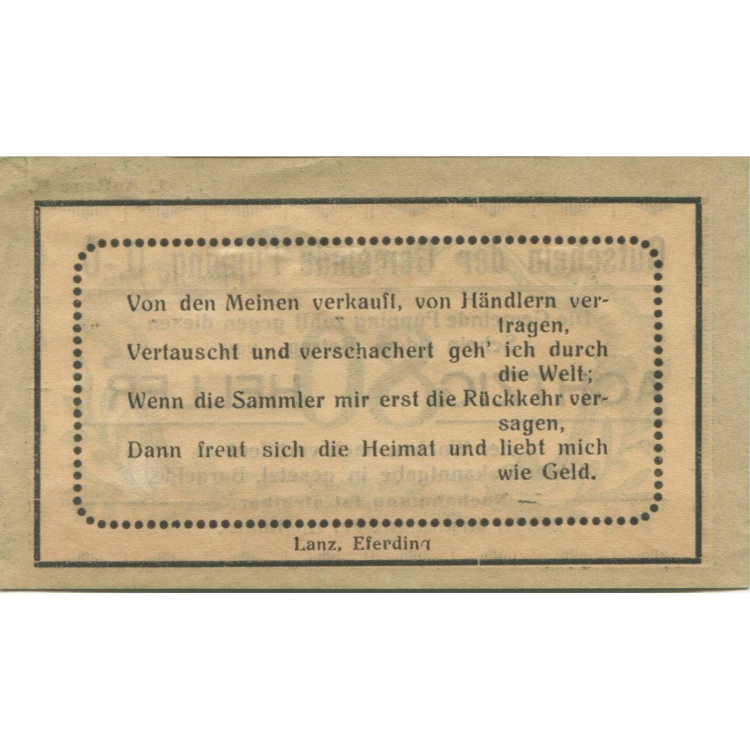 Billete, Austria, Pupping, 80 Heller, valeur faciale, 1920, EBC, Mehl:FS 792