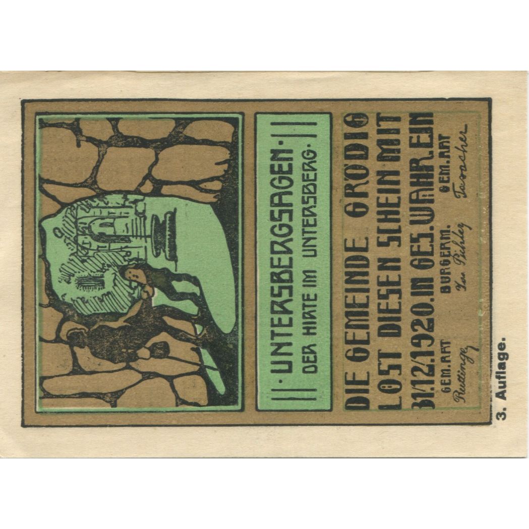 Billete, Austria, Grödig, 10 Heller, soldat, 1920, 1920-12-31, SC, Mehl:FS 290e