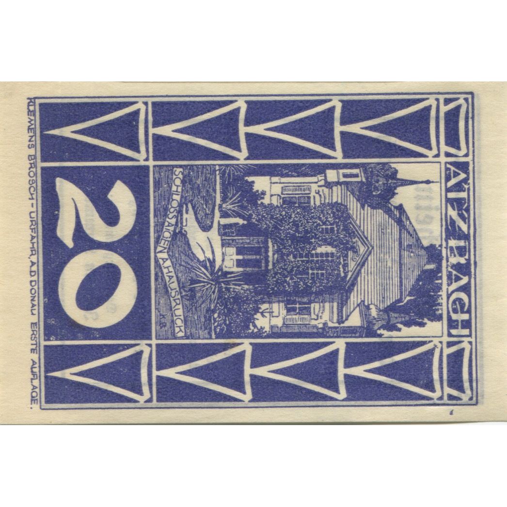 Billete, Austria, Atzbach, 20 Heller, château, 1920, SC, Mehl:FS 62a