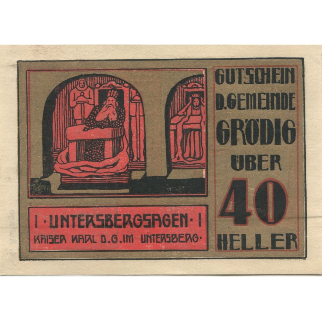Billete, Austria, Grödig, 40 Heller, roi, 1920, 1920-12-31, SC, Mehl:FS 290g