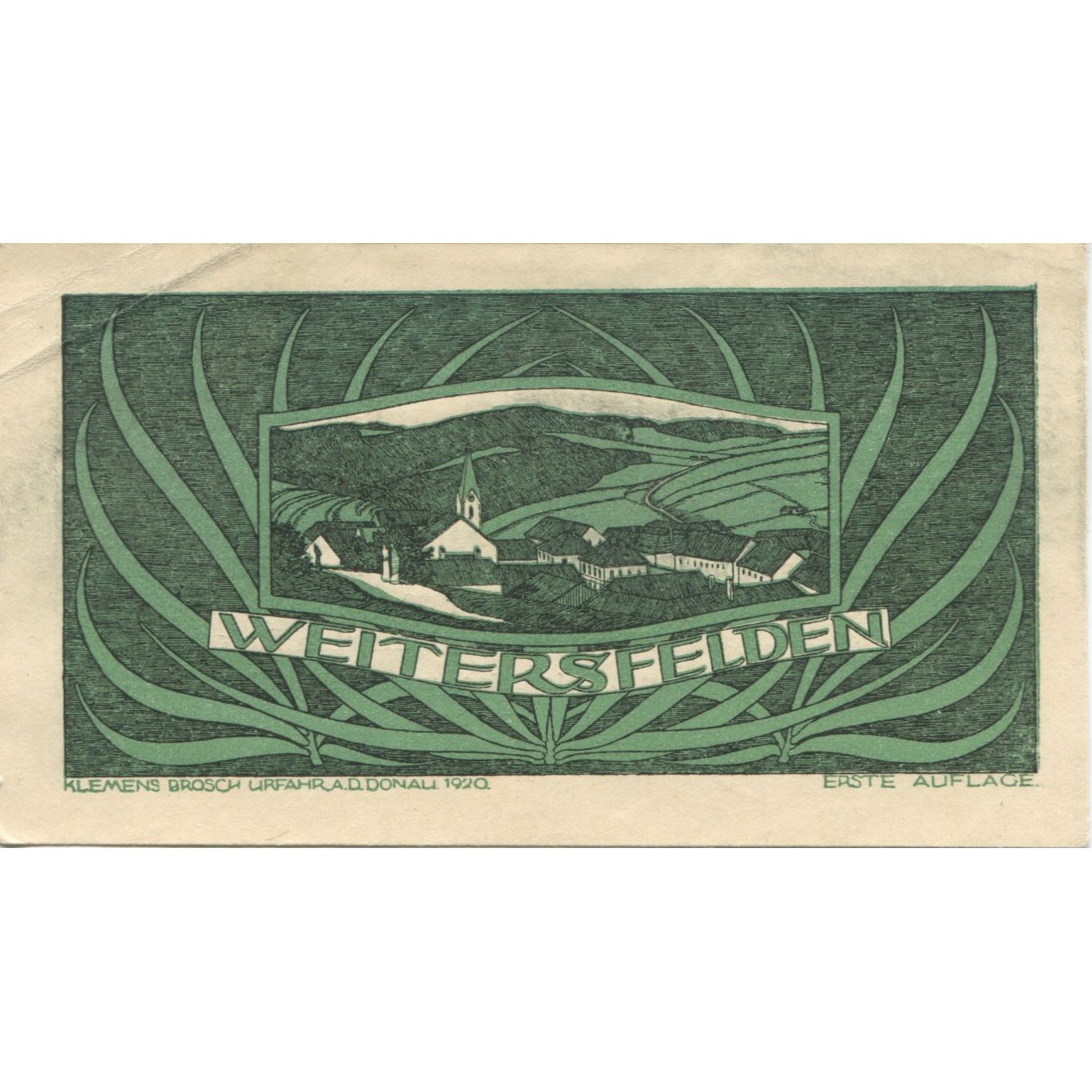 Billete, Austria, Weitersfelden, 10 Heller, paysage, 1920, EBC Mehl:FS 1164a