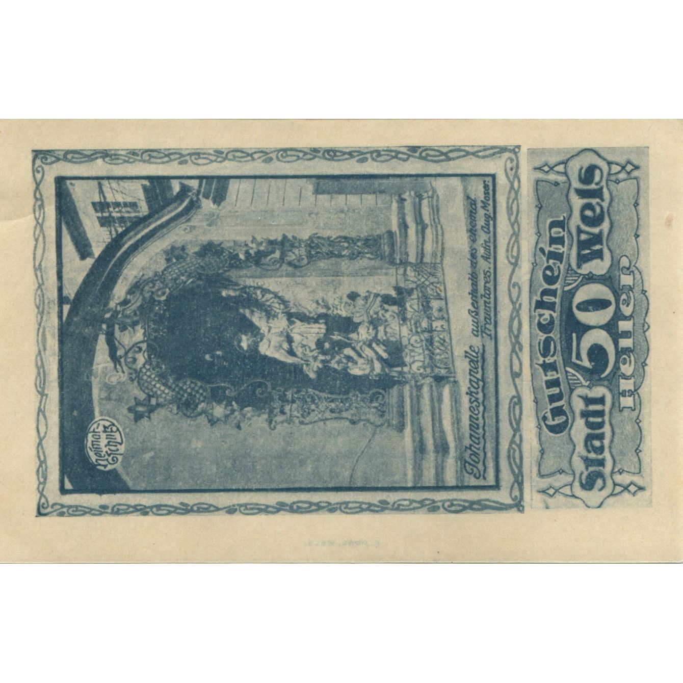 Billete, Austria, Wels, 50 Heller, Monument, 1920, SC, Mehl:FS 1167