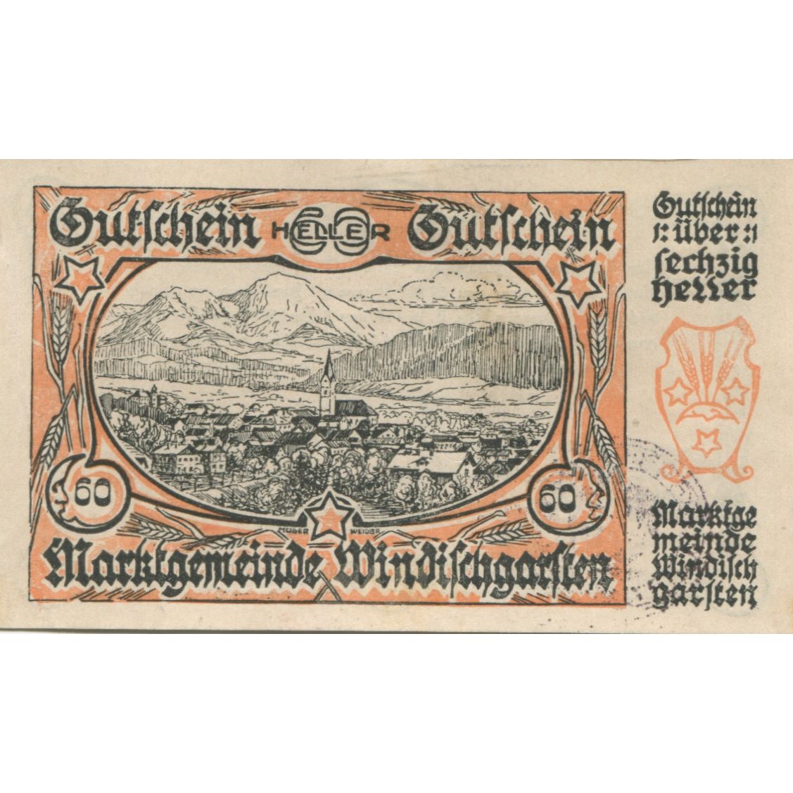 Billete, Austria, Windischgarsten, 60 Heller, Eglise, 1920 EBC+ Mehl:FS 1245IIIa
