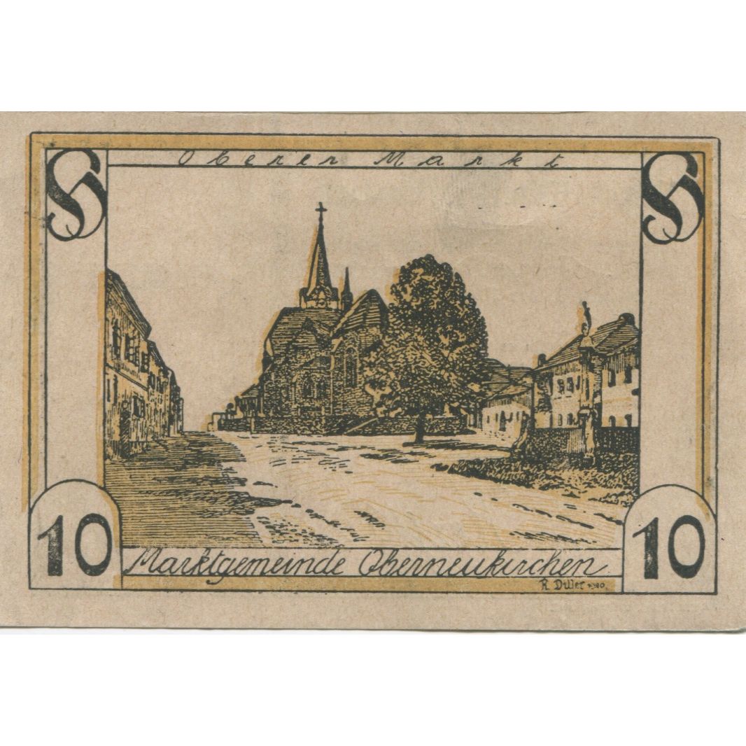 Billete, Austria, Oberneukirchen, 10 Heller, épée, 1920, SC, Mehl:FS 691b