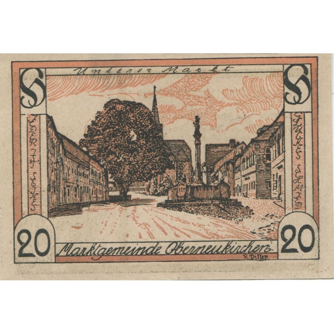 Billete, Austria, Oberneukirchen, 20 Heller, place, 1920, SC, Mehl:FS 691b