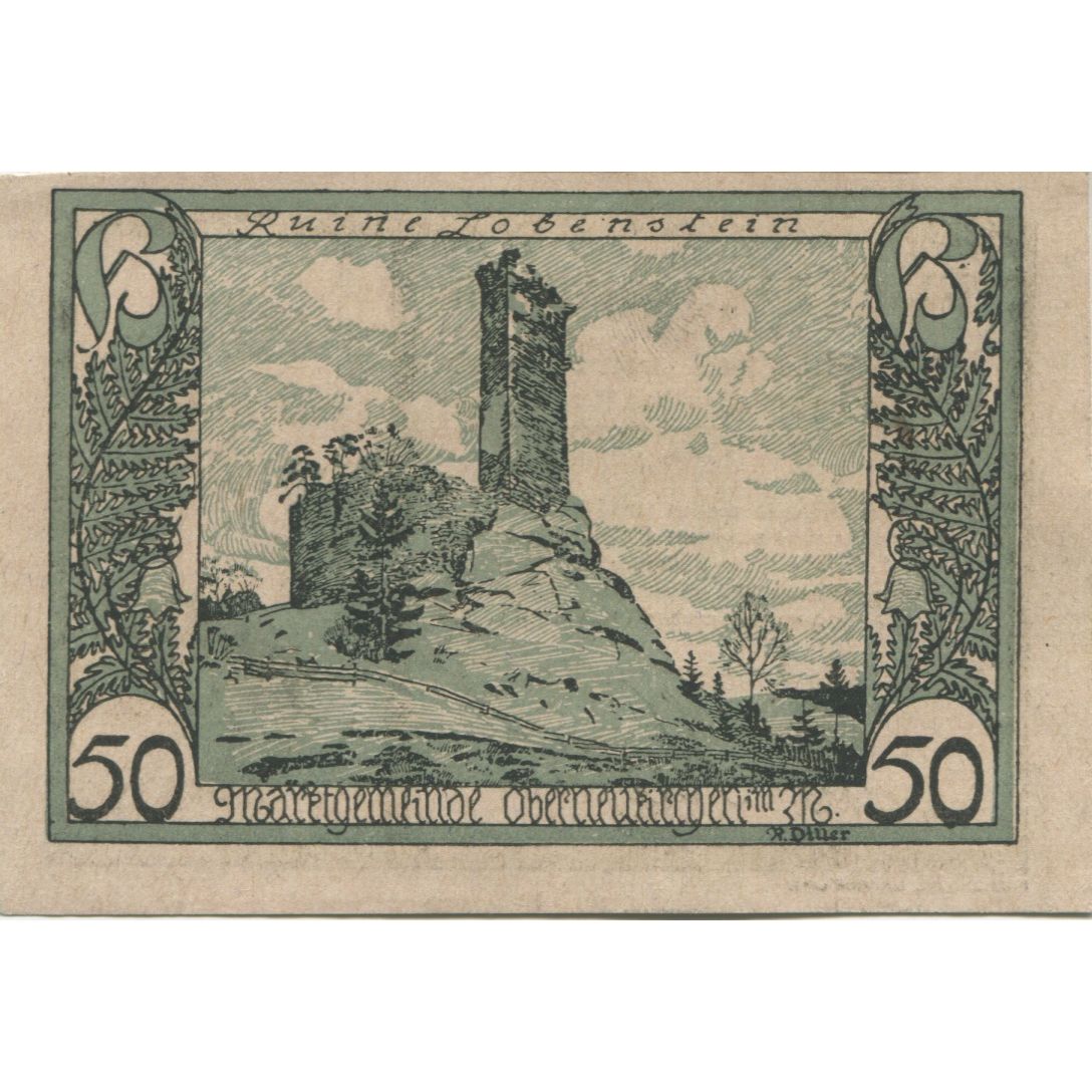 Billete, Austria, Obernberg, 50 Heller, ruine, 1920, SC, Mehl:FS 691b