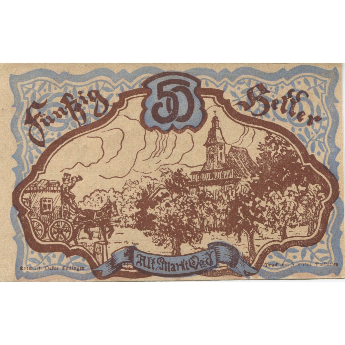 Billete, Austria, Oed, 50 Heller, place, 1920, 1920-12-31, SC, Mehl:FS 703a