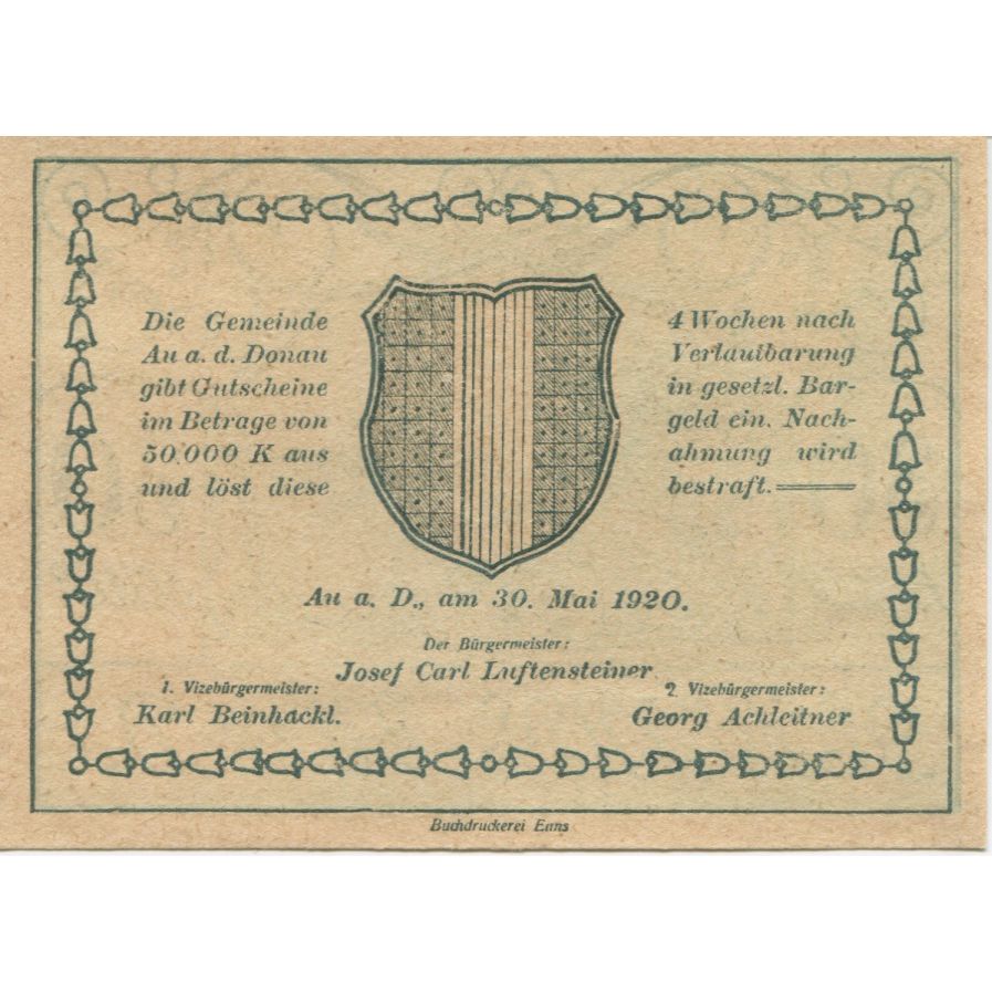 Billete, Austria, Au a.d D, 30 Heller, fleuve, 1920, 1920-05-30, SC, Mehl:FS 64