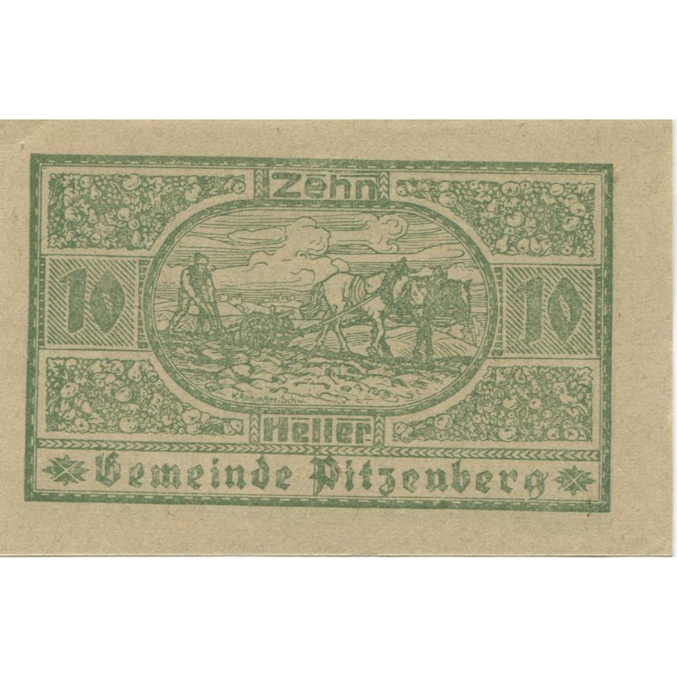 Billete, Austria, Pitzenberg, 10 Heller, champs 1920-10-01, SC, Mehl:FS 753