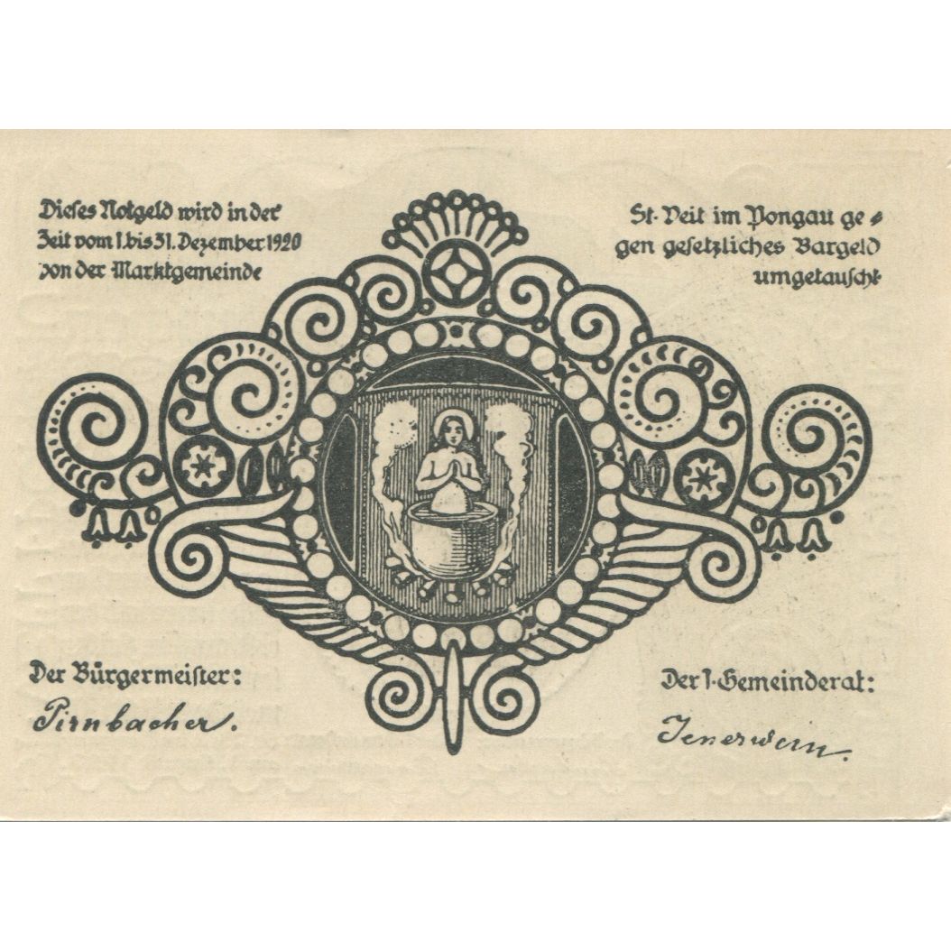 Billete, Austria, St Veit, 50 Heller, château 1920-12-31, SC, Mehl:FS 945a