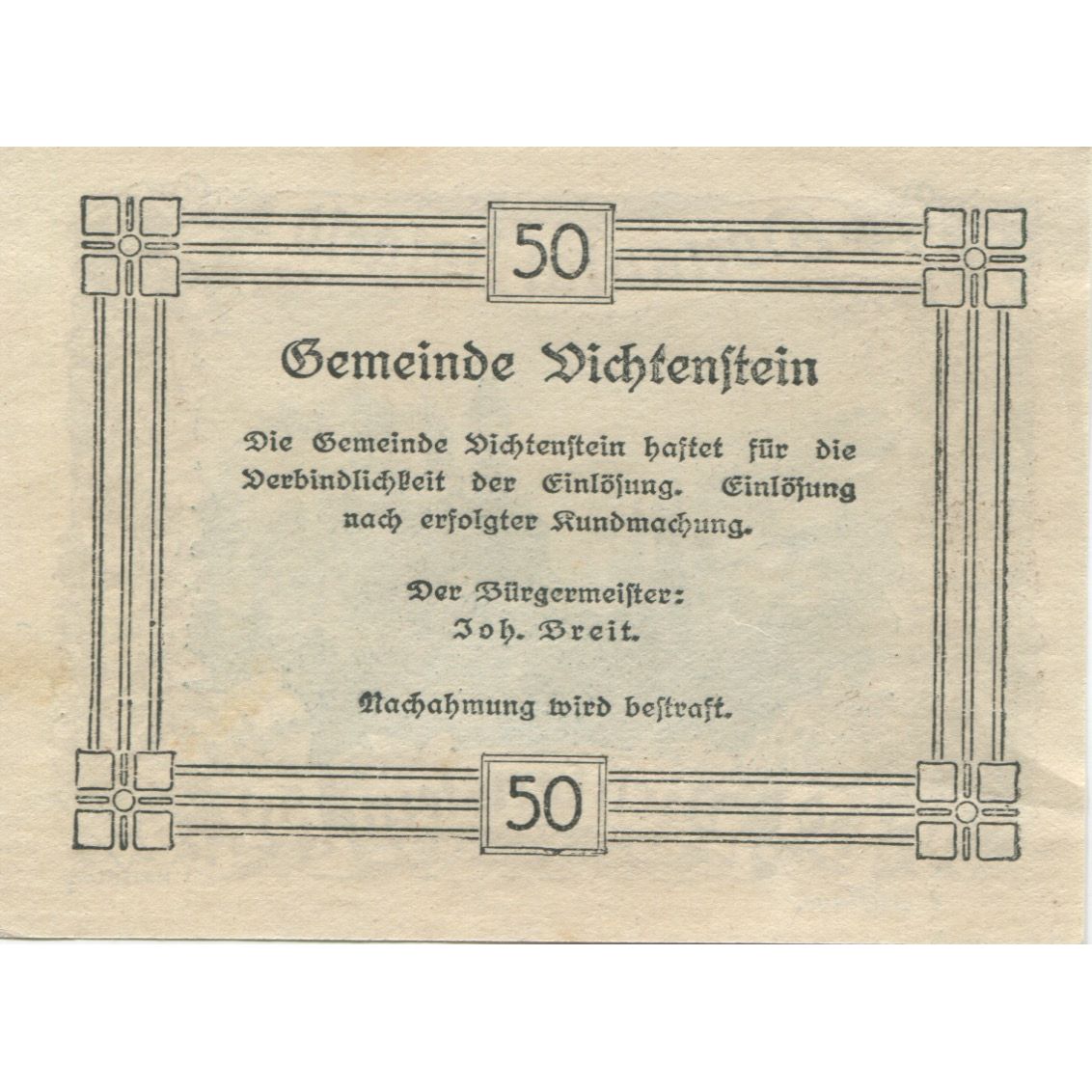 Billete, Austria, Donautal, 50 Heller, château, 1920, SC, Mehl:FS 127d
