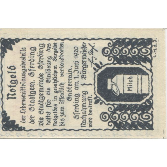 Billete, Austria, Eferding, 30 Heller, Animaux 1920-06-01, SC Mehl:FS 152Va