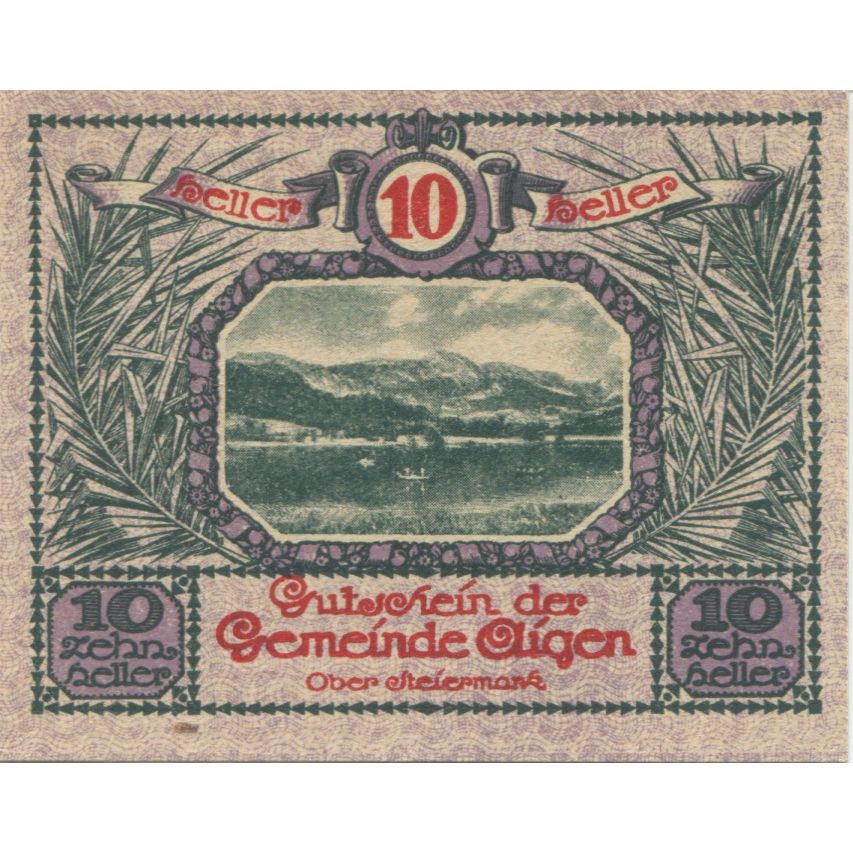 Billete, Austria, Aigen, 10 Heller, paysage, 1920, 1920-07-17, SC, Mehl:FS 14a
