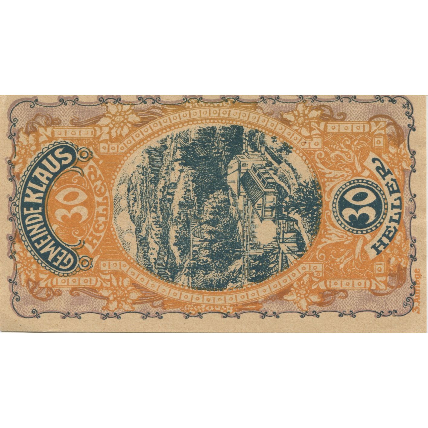 Billete, Austria, Klaus, 30 Heller, paysage, 1920, 1920-06-15, SC, Mehl:FS 454