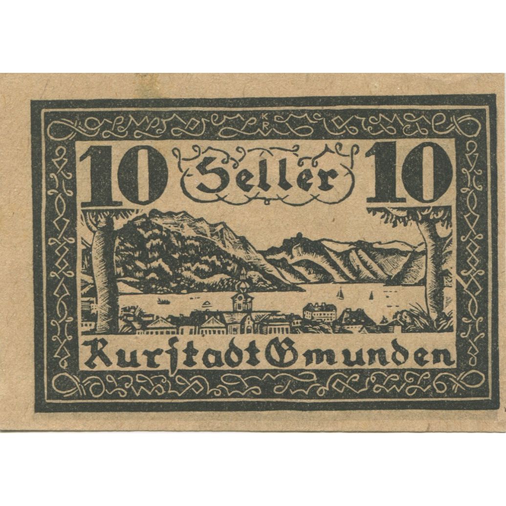 Billete, Austria, Gmunden, 10 Heller, paysage 1920-07-01, SC, Mehl:FS 240I