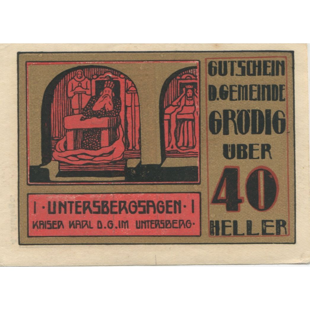 Billete, Austria, Grödig, 40 Heller, roi, 1920, 1920-12-31, EBC, Mehl:FS 290a